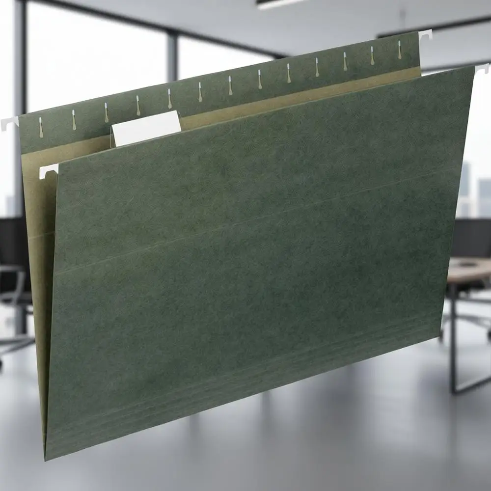 

Legal Size Hanging File Folders with 1/5-Cut Tabs, 25 Pack, Green Organizer for Office Supplies