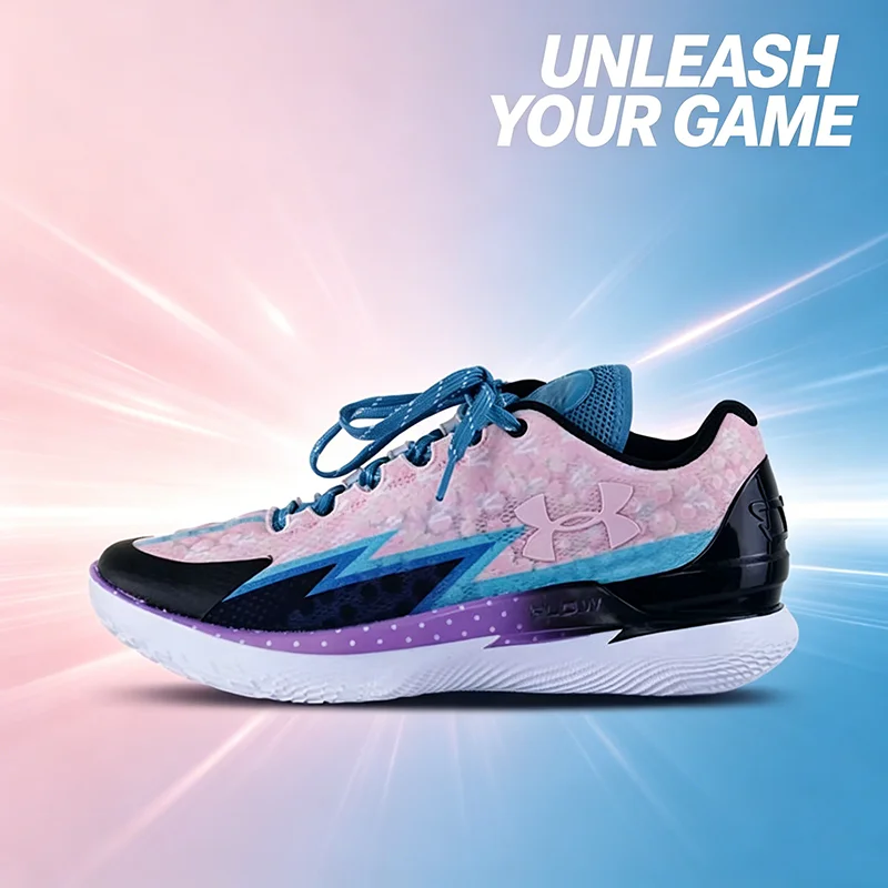 Under Armour 3026278400 Mid Signature Basketball Shoes Blue Pink Lightweight Breathable Athletic Sneakers