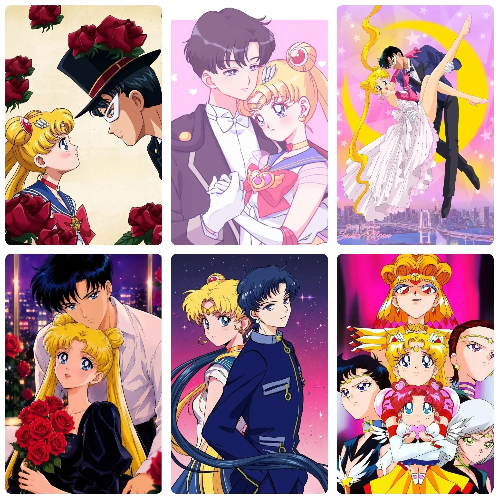 Kit de pintura al óleo por números, con motivos de Sailor Moon, una escena cómica romántica y encantadora, ideal para decorar paredes, para adultos, para proyectos de bricolaje y como regalo.