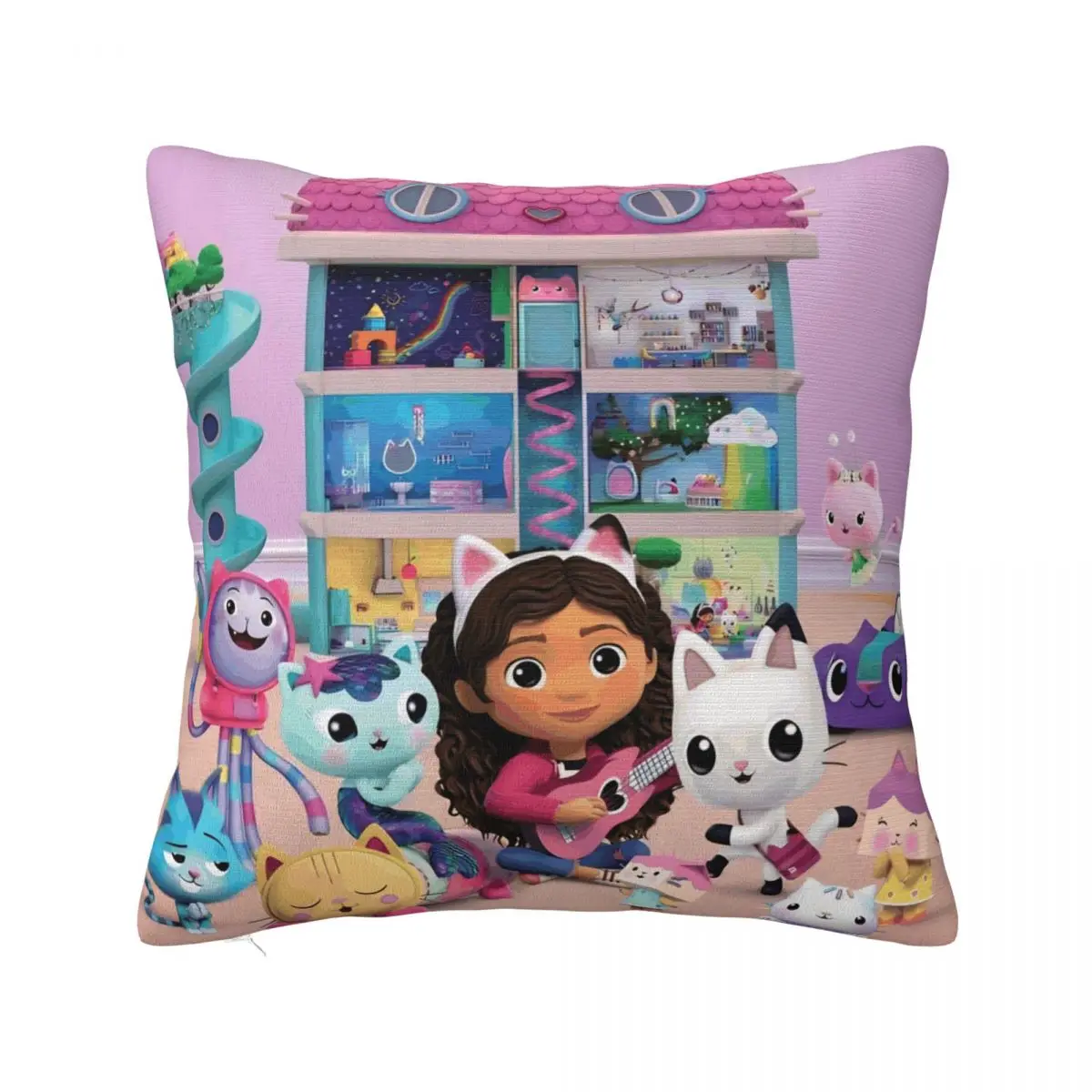 Gabbys Dollhouses Pillowcase Printed Polyester Cushion Cover Decorative Pillow Case Cover Home Drop Shipping 45X45cm