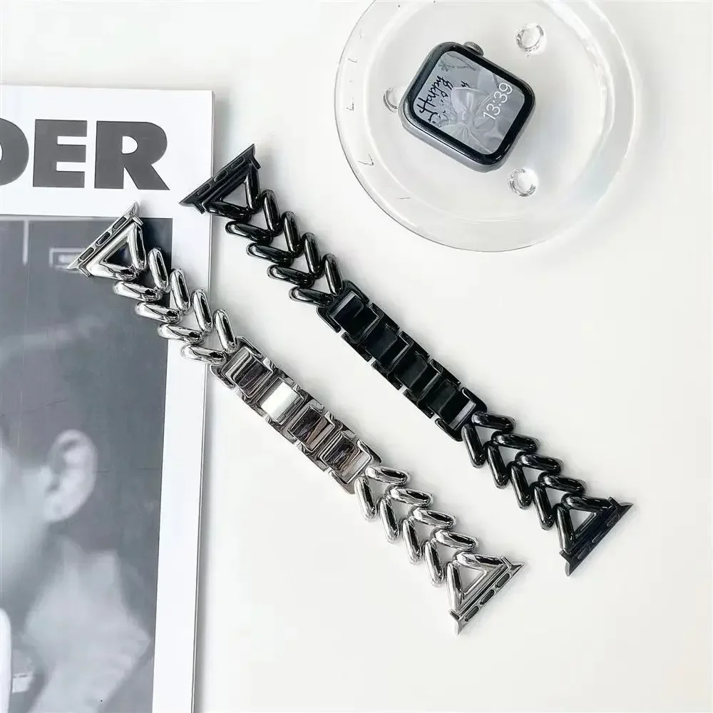 女性用ステンレスブレスレット,女性用スリムリストバンド,アップルウォッチシリーズ9, 8, 7, 6, 5, 4, 40mm, 41mm, 45mm, 44mm, 38mm 42mm