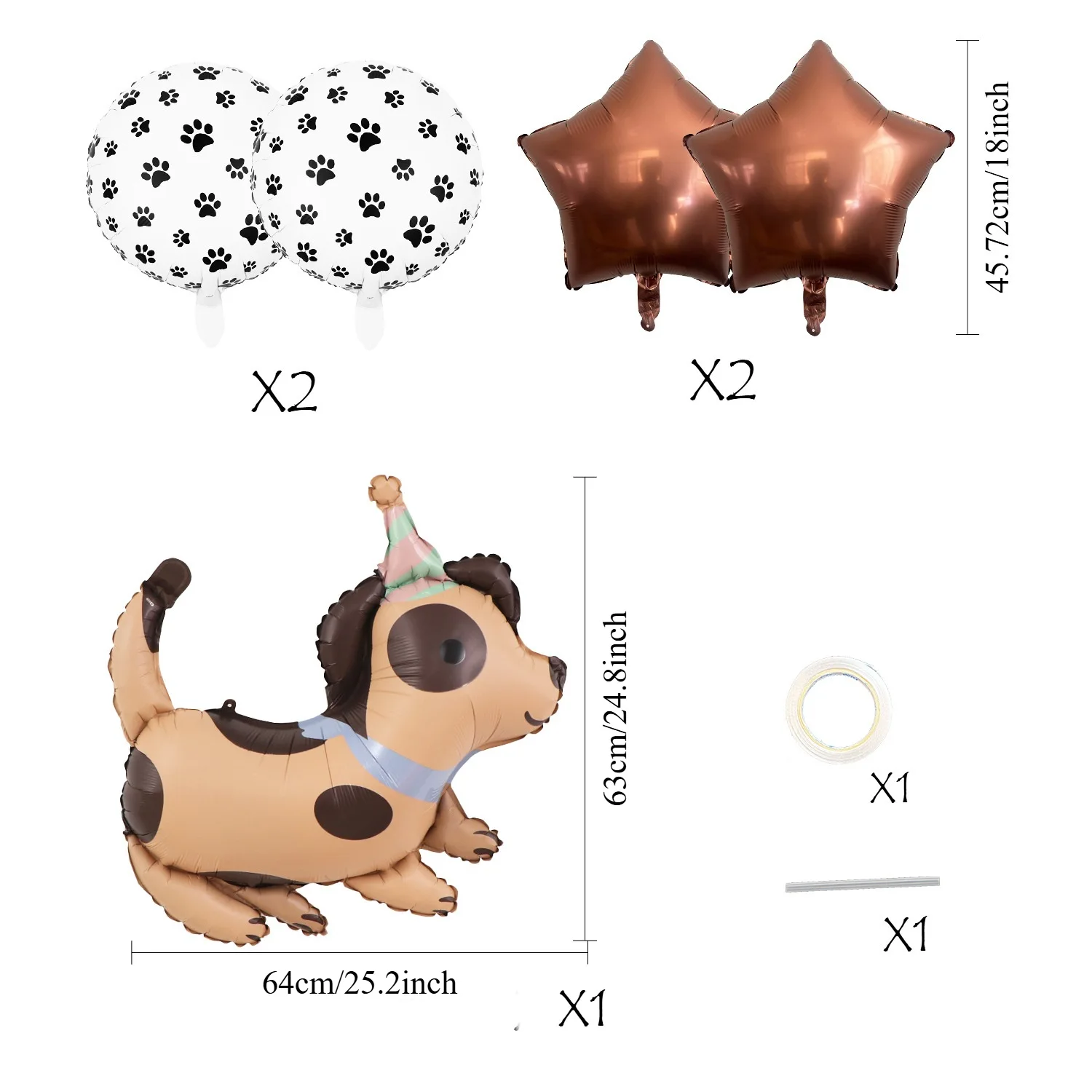 Cartoon-Tier-Haustier-Hunde-Ballon-Set in Welpenform, Partydekorationen für Kindergeburtstage, Haustierfeiern und Spaß zu Hause – Detail 9