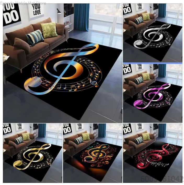Music Score Note Printed Floor Mat Artistic Sense Bedroom Carpet Soft Living Room Floor Mat Music