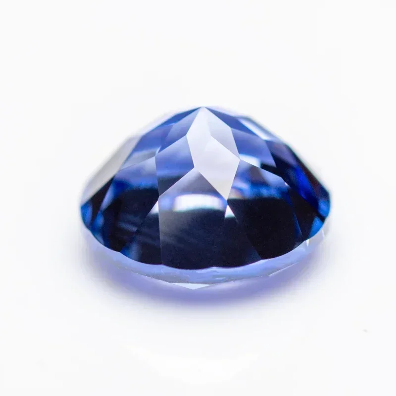 Lab Grown Sapphire Round Cut Cornflower Color Top Quality Pendant Gemstones For Charms Jewel Making Selectable AGL Certificate