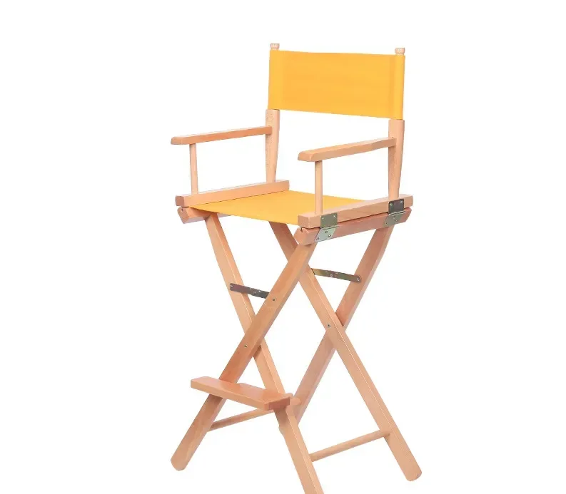 Solid Beach Wood Director Chair Natural Finish with Canvas Makeup Chair Furniture Folding Wooden Makeup Director Artist Chair