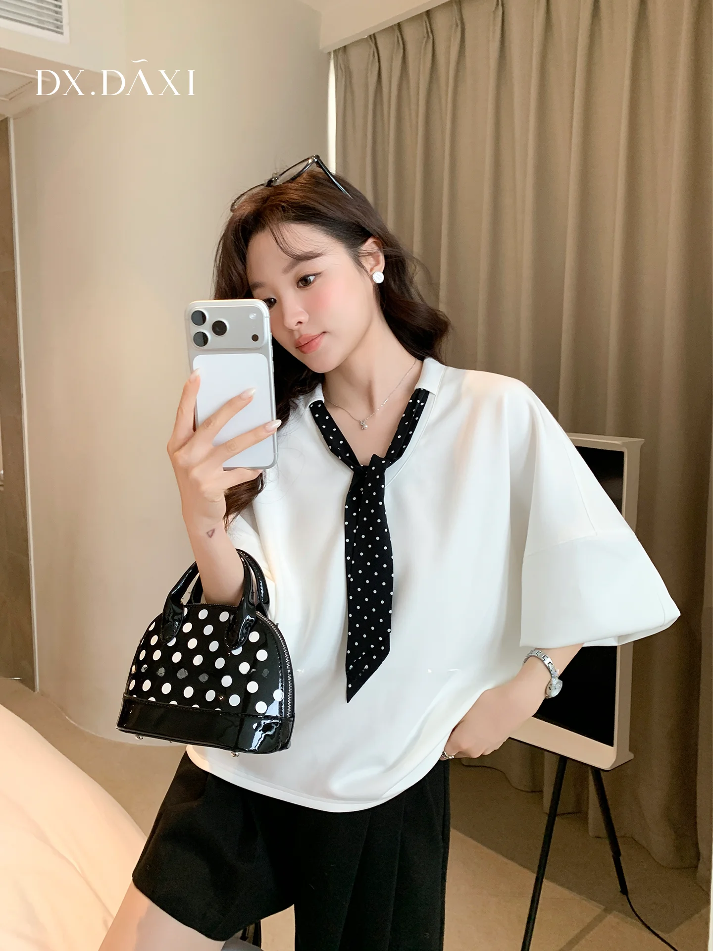 

Casual Long Sve T-irt Women's Loose Draped Top Spring New Sle Comfortable Batswing Modal Polyester Spandex round Ne