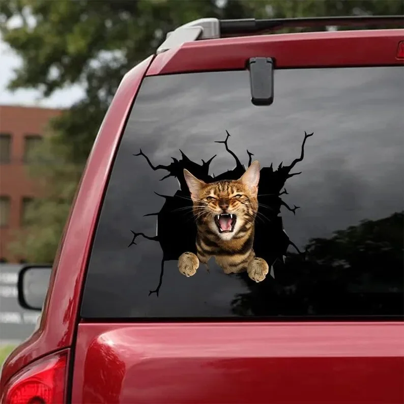 

Наклейка с бенгальским котом подходит для автомобилей, окон, ноутбуков и любых гладких поверхностей, наклейки с бенгальским котом, наклейка с животными, наклейка с котом на заказ, Ani