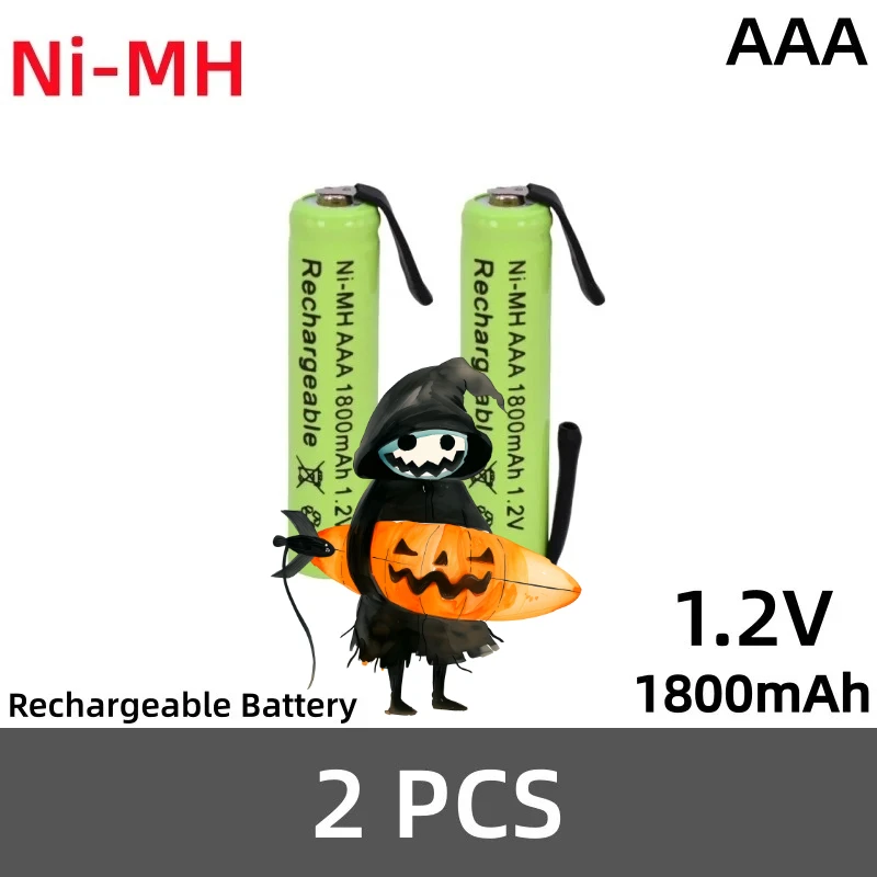 1.2V AAA Ni-MH Battery 1800mAh With Welding Solder Tabs Rechargeable Battery For Philips Braun Electric Shavers Toothbrushes