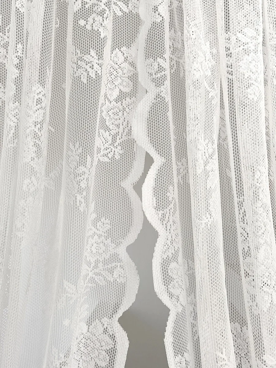 1pc Lace Flower design  Door Curtain, Curtains with Rod Pocket, Suitable for Home Decoration