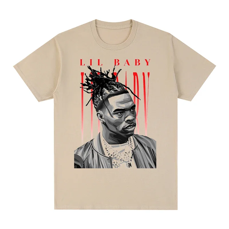 2024 Lil Baby Hip Hop T-shirt Vintage Cotton Men New TEE TSHIRT Womens Tops Unisex Japanese Vintage Artwork Tengu Gods Defeatt