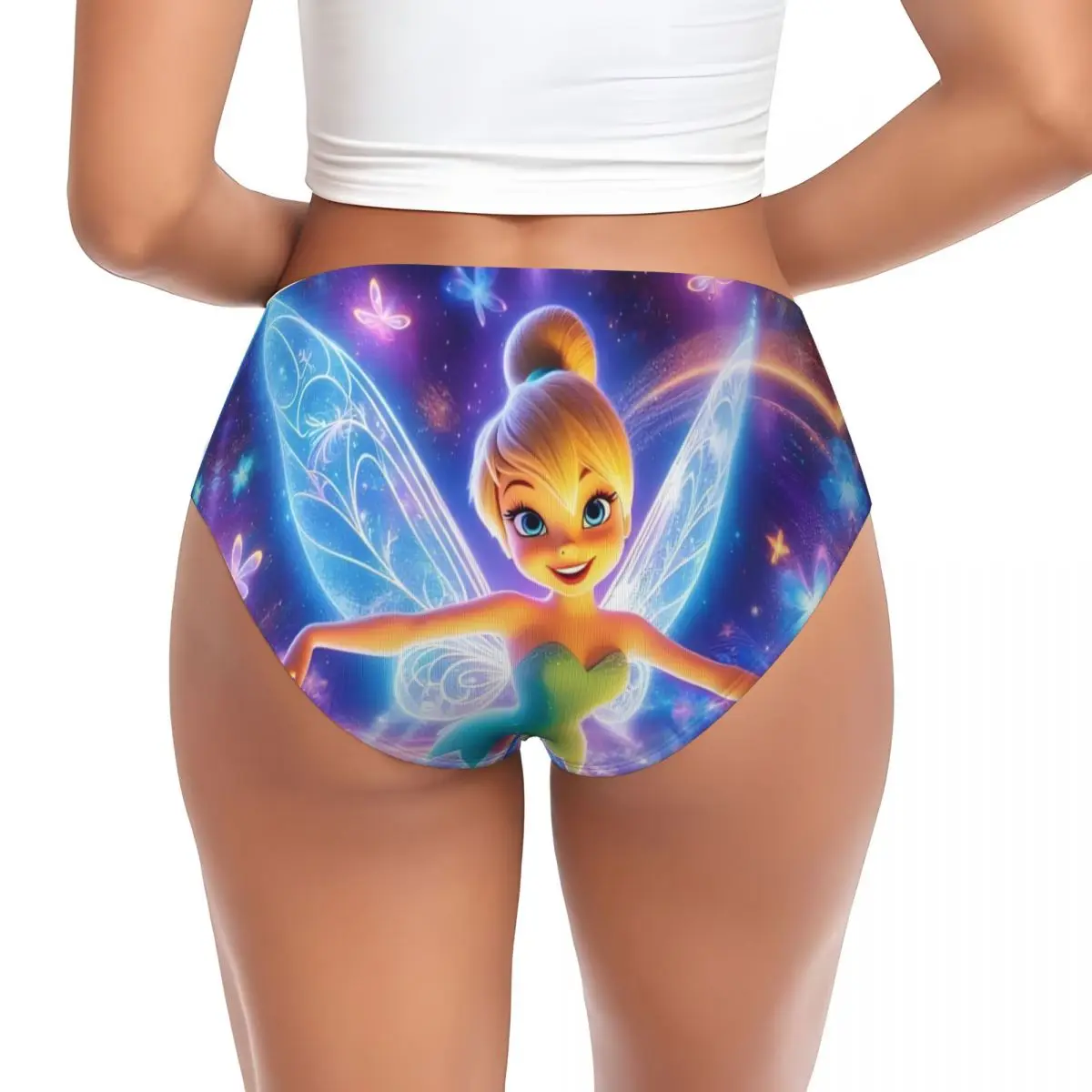 مخصص تينكربيل جديد الجنية الرسوم المتحركة مانغا ملخصات الملابس الداخلية النساء تنفس تمتد سراويل