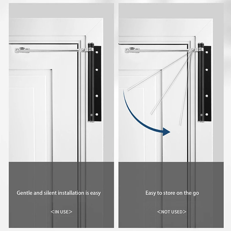 1pc Lightweight Stainless Steel Automatic Door Closer Device Is Quiet And Suitable For Residential Use With Screw Accessories