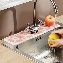 Sink Countertop Absorbent Sponge Mat Simple Kitchen Household Faucet Absorbent Mat Bathroom Sink Spillproof Wood Pulp Cotton Pad