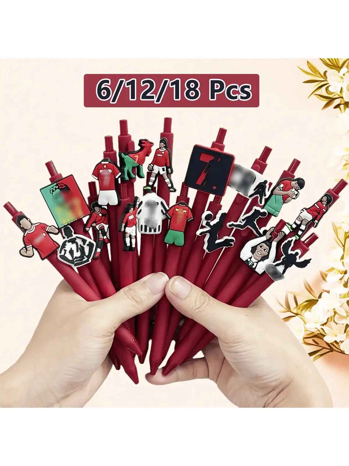 6/12/18 Stück rote Fußball-Kugelschreiber, Geschenk für Fußballfans, Partygeschenke, Geschenke für Fußballliebhaber, für Studenten, Lehrer, Büros – Detail 5