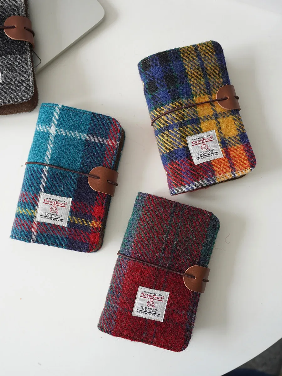 

Шерстяной блокнот Harris Tweed M5, свежий и милый шотландский мини-блокнот, портативный карманный ежедневник в ретро-стиле, маленькая книжка, удобная для переноски