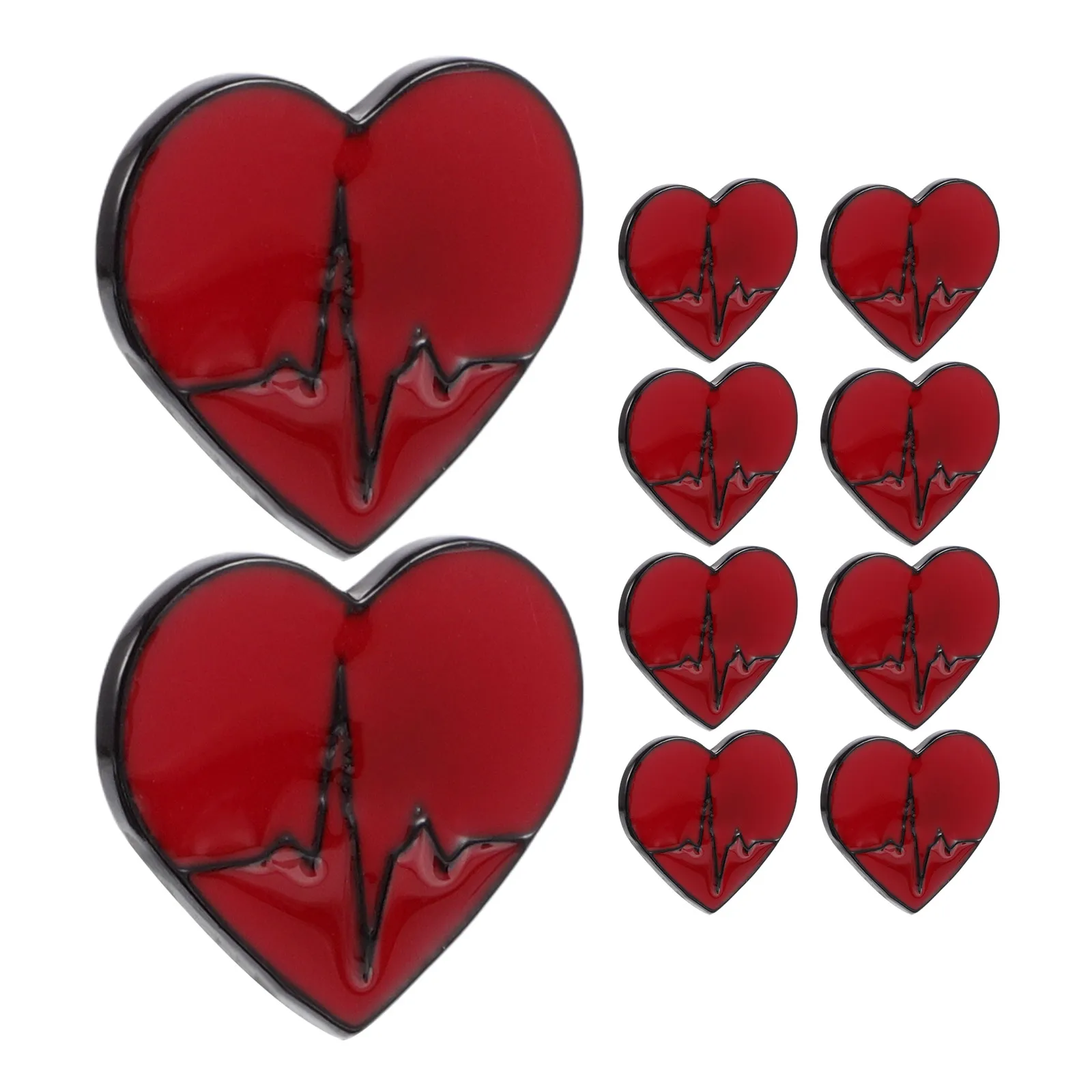 

10 Pcs Heart Brooch Pins Fashion Accessories Zinc Alloy Love Lapel Valentines Brooch Pin Valentine Heart Shaped Nurse Patches