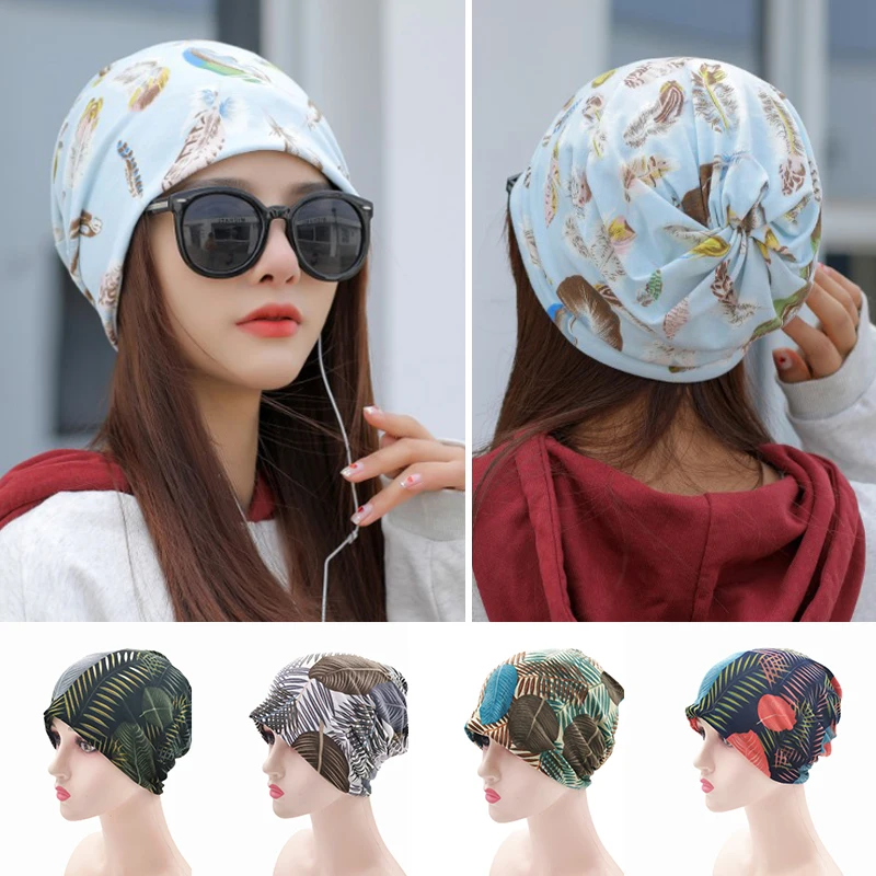 51 Styles Women Beanie Cap Baggy Slouchy Beanie Hat Spring Summer Pile Pile Cap Hair Loss Headscarf Thin Breathable Pullover Cap