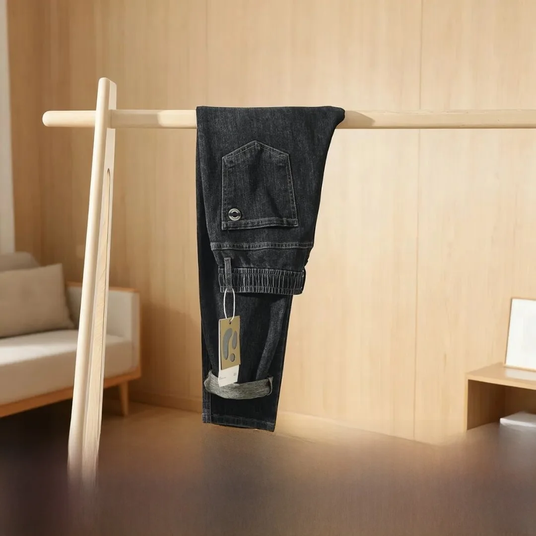 

Retro Enzyme Waed Bleached Straight Leg Men's Jeans Elastic Breathable Faionable Autumn Casual Cotton Polyester Blend