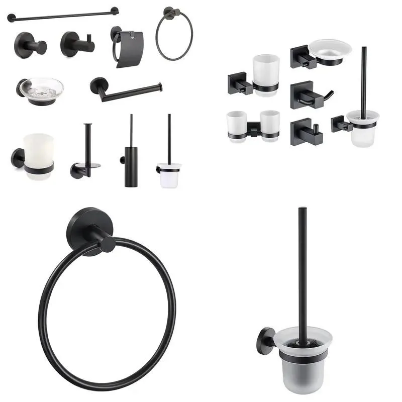 Stainless Steel Chrome Plated Wall Mounted Bathroom Accessories Hardware Set Sanitary Ware