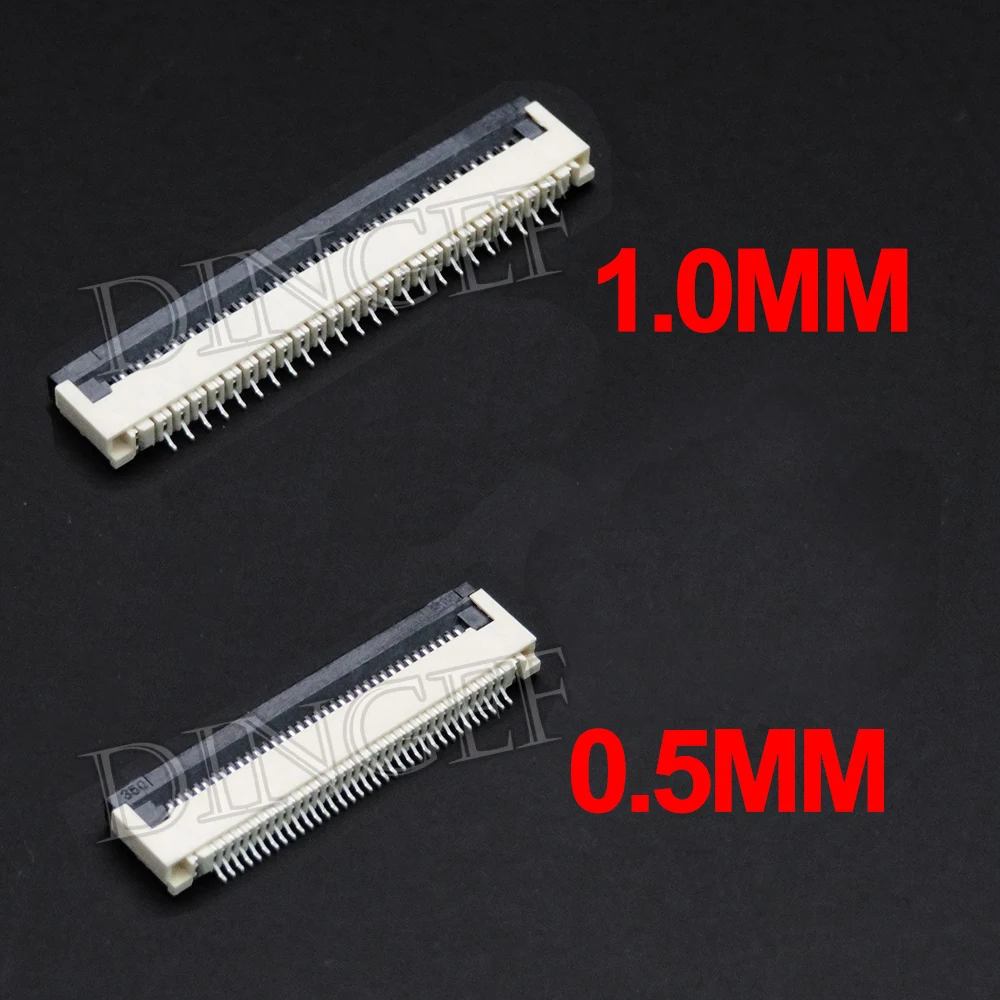 10pcs/lot FPC FFC For Flat Cable Connector 0.5mm 1mm Pitch Under Clamshell Socket 4P 6P 8P 10P 12P 14P 16P 20P 22P 24P 30P 40P