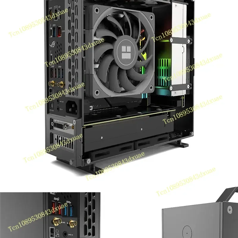 Lzmod Mini A24-V5 2.0 Dual Slot Independent Display 1U Power Supply ITX Chassis Double-sided Chamfer