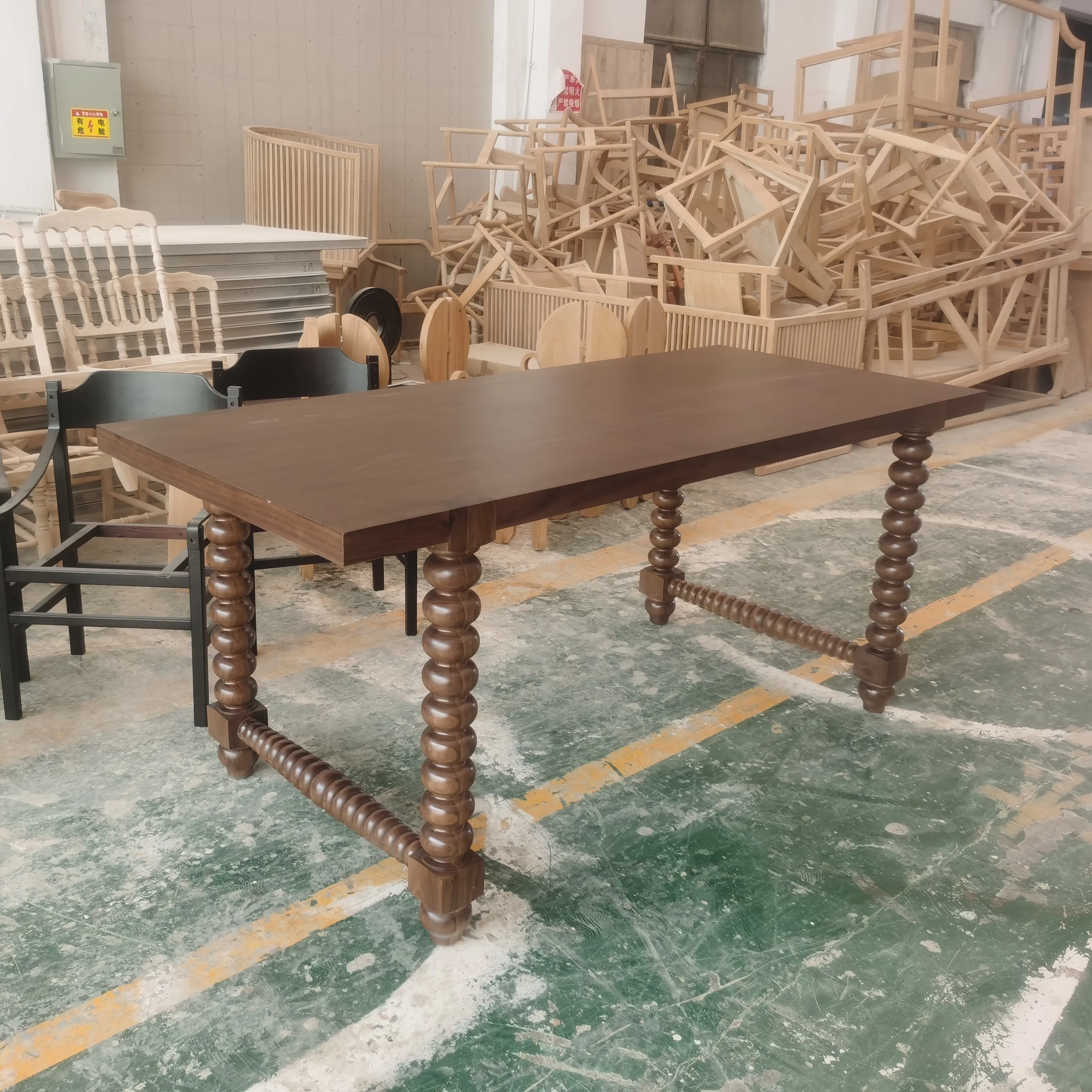 

bn MinimalistRectangular Large DiningTable Full Solid Oak Wabi-Sabi Style Designer Desk Conference Table for Festaurant#