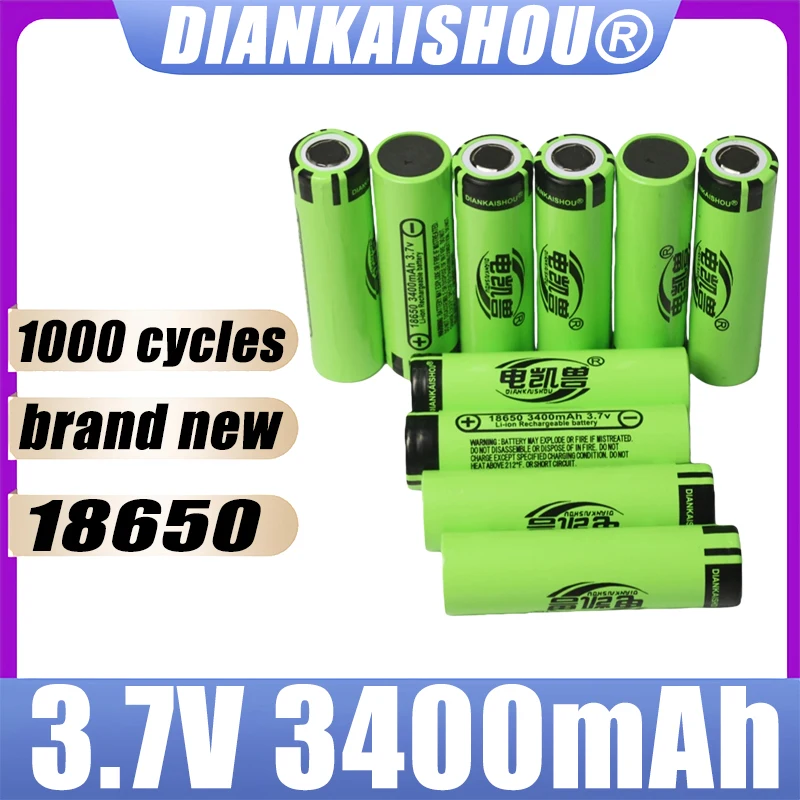 

4-400 шт. новая аккумуляторная батарея DIANKAISHOU 18650 3400 мАч 3,7 В 3C разрядка аккумуляторы высокой мощности для бытовой техники