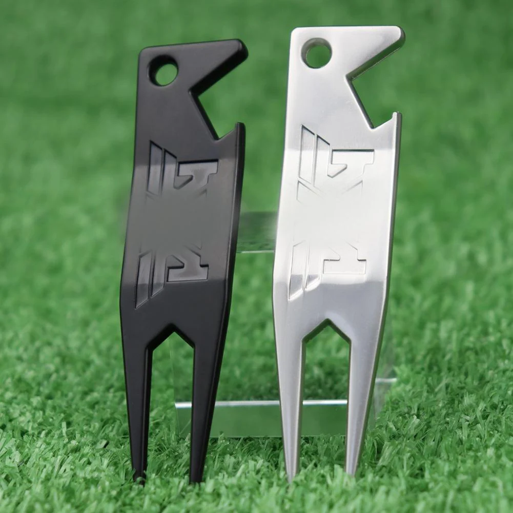 

Металлические Гольфы Divot Tool с черными/серебряными сверхпрочными гольфами, шариковый маркер, Divot Tool, подарок для гольфистов