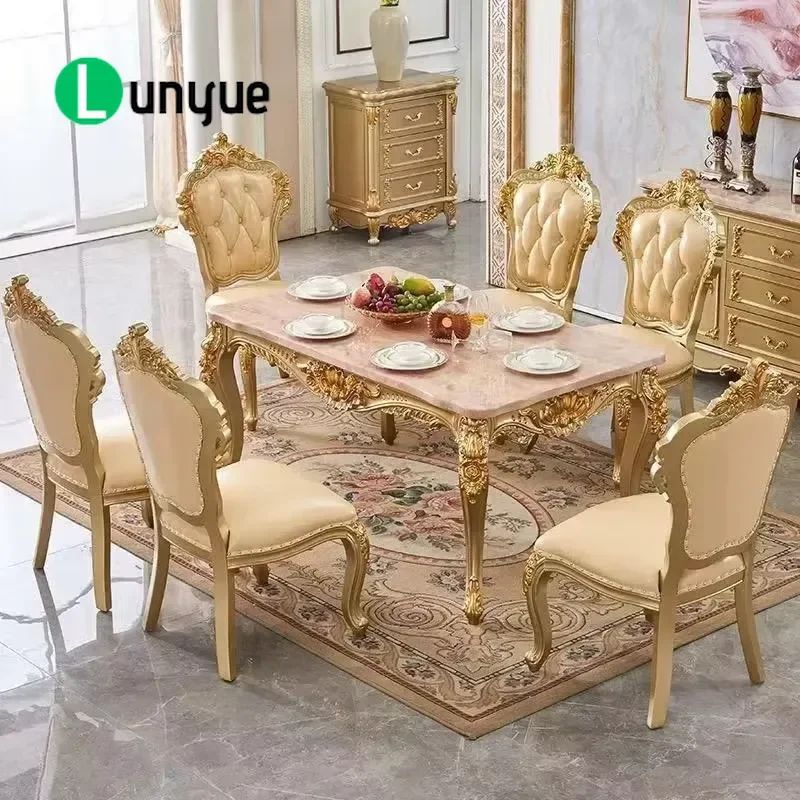 Luxury Royal European Style Solid Wood Sofa Double Sided Carved Combination Couch for Living Room Villa Wholesale Furniture