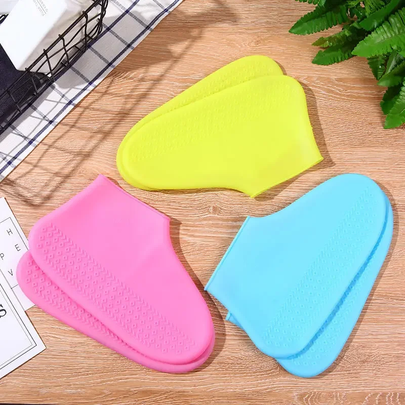 

2pcs Waterproof Non-slip Silicone Shoe High Elastic Wear-resistant Unisex Rain Boots for Outdoor Rainy Day Reusable Shoe Cover