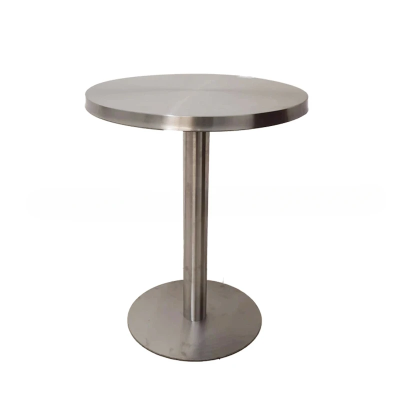 Stainless steel bar table, leisure home dining table, milk tea shop coffee table, balcony, small round table, negotiation table