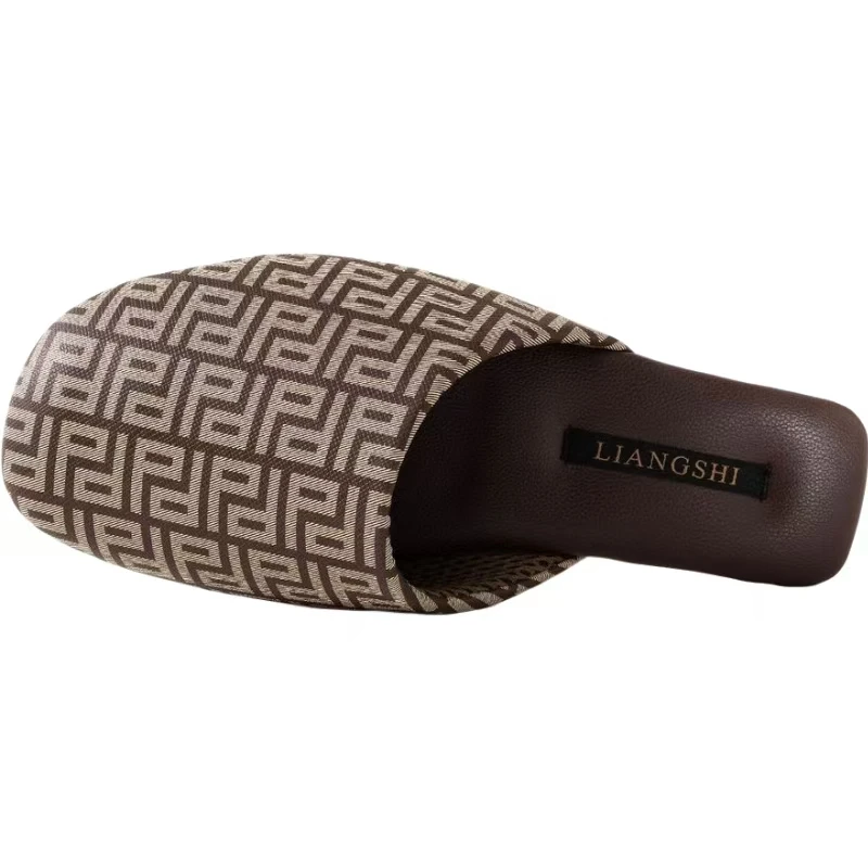 Men PU Leather Print Closed Toe Slippers Spring Autumn New Soft sole Non Slip Waterproof High Quality Home Slipper Floor Slipper