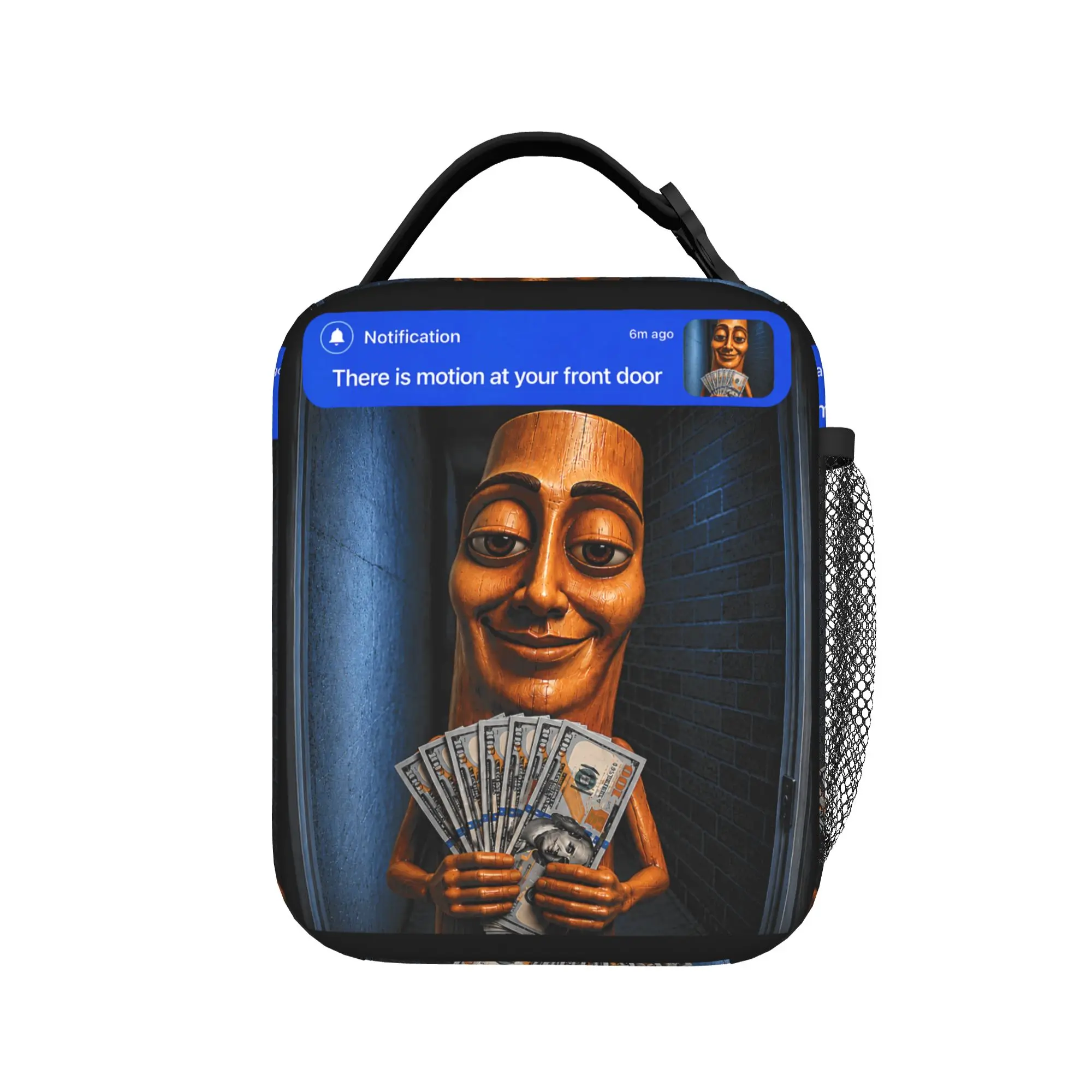 There is Motion at Your Front Tung Tung Tung Sahur Money Lunch Bag  Fashion Lunch Box Office Convenient Tote Food Bags For Women