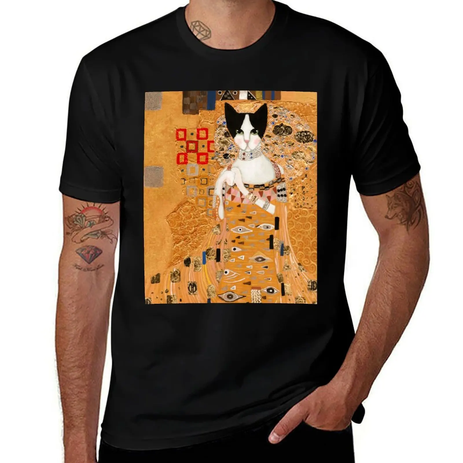 Klimt Cat T-Shirt Summer Holiday Casual Tee