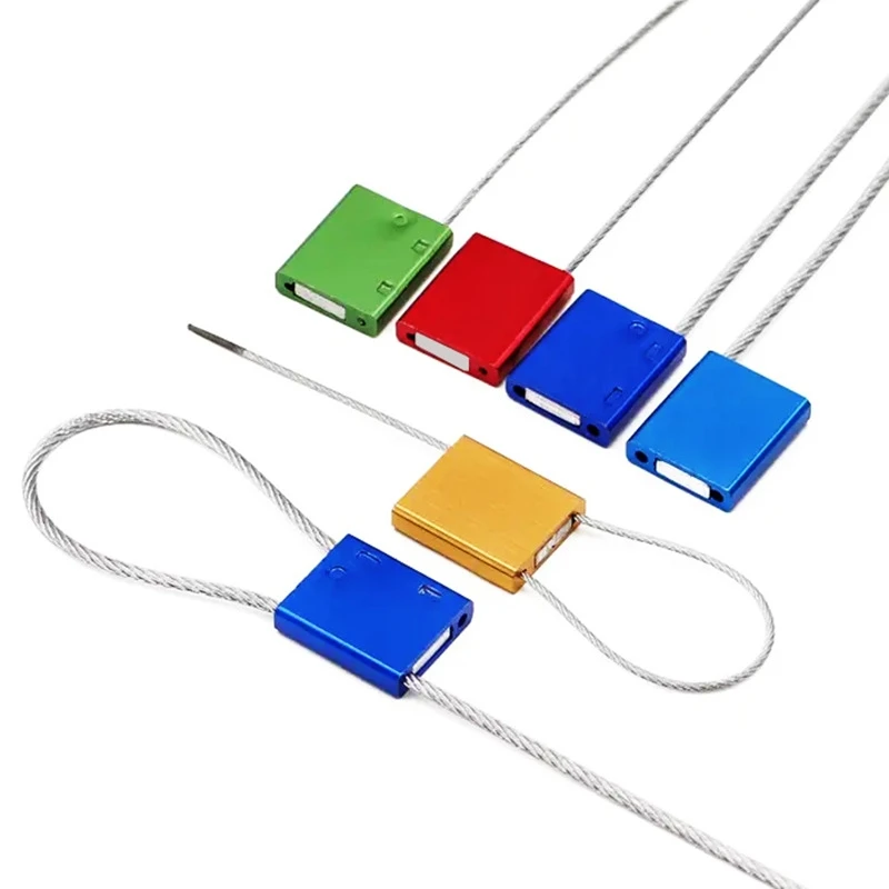 

50PCS Aluminum Alloy Steel Wire Lead Seal Length 20cm Container Square Metal Wire Cable Ties Self-Locking Can Be Customized