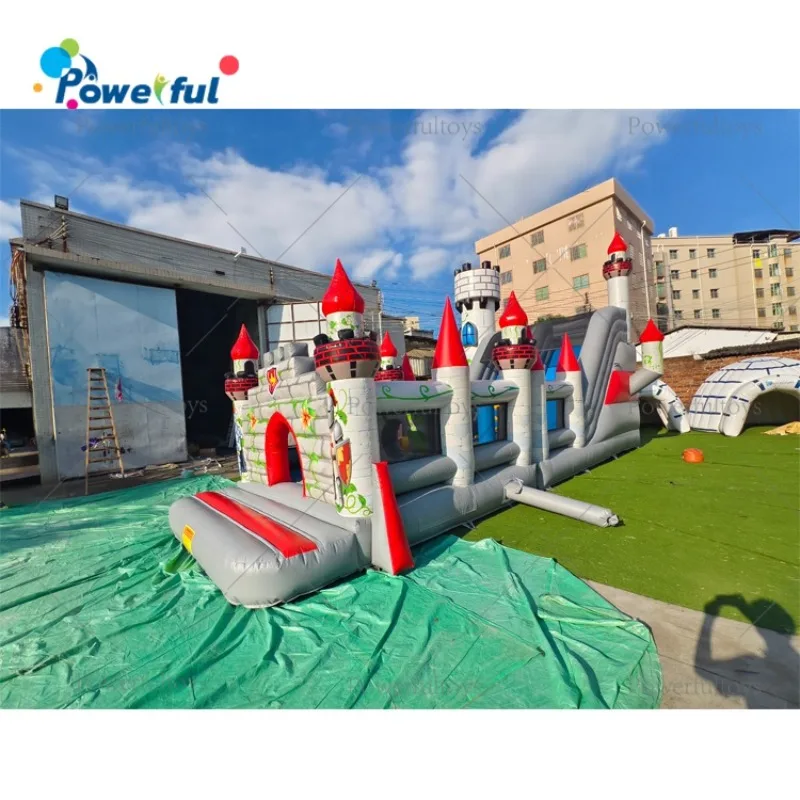 Durable PVC Inflatable Playground Obstacle Course Bouncy Park Castle Jump Playground