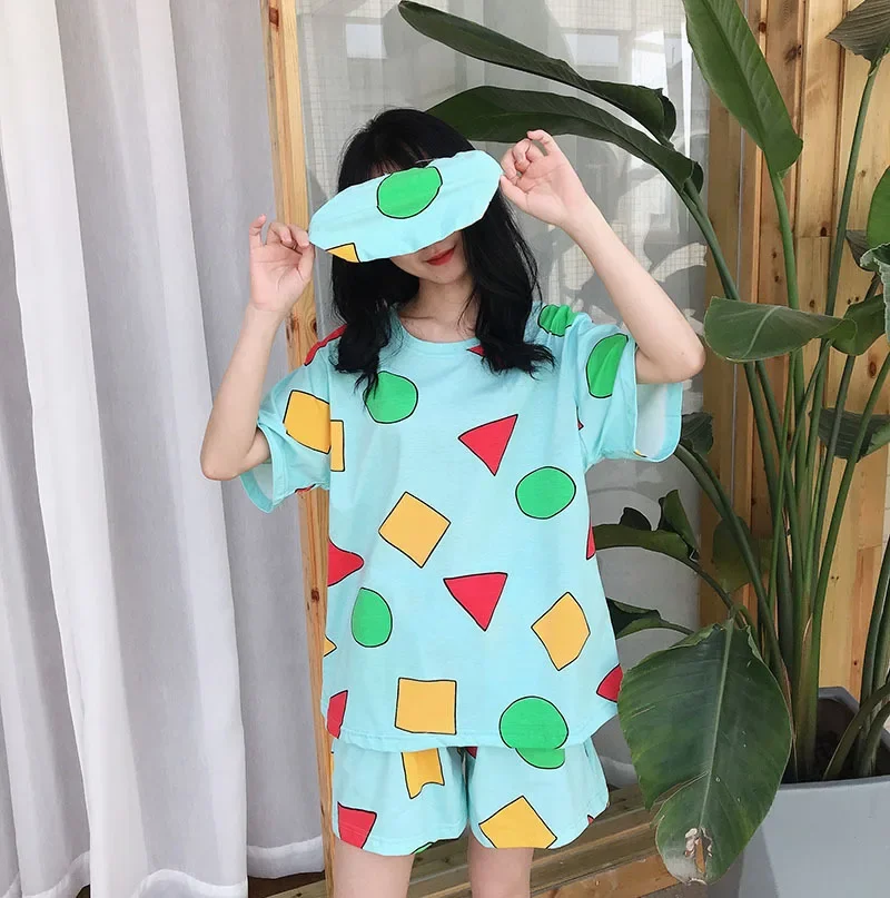 Pijama Shin Chan Mann Pyjama Shinchan Baumwolle Sommer Kurze Sets Japanische Pyjamas für Paare Mann und Frau Nachtwäsche 2021 – Detail 12