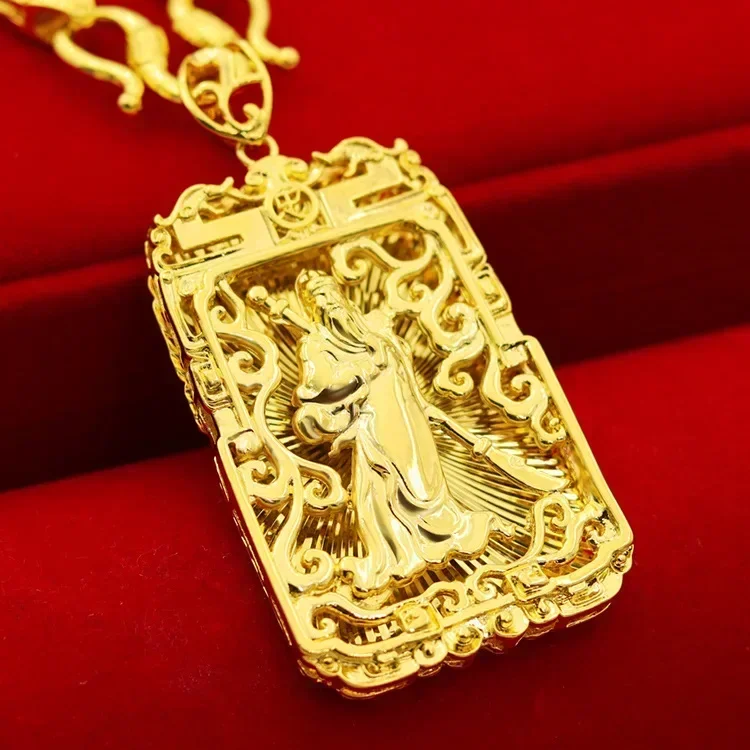 9999 Real Gold 24K Guan Gong Pendant Jewelry Guan Gong Pendant Brand, Men's Necklace Domineering Jewelry