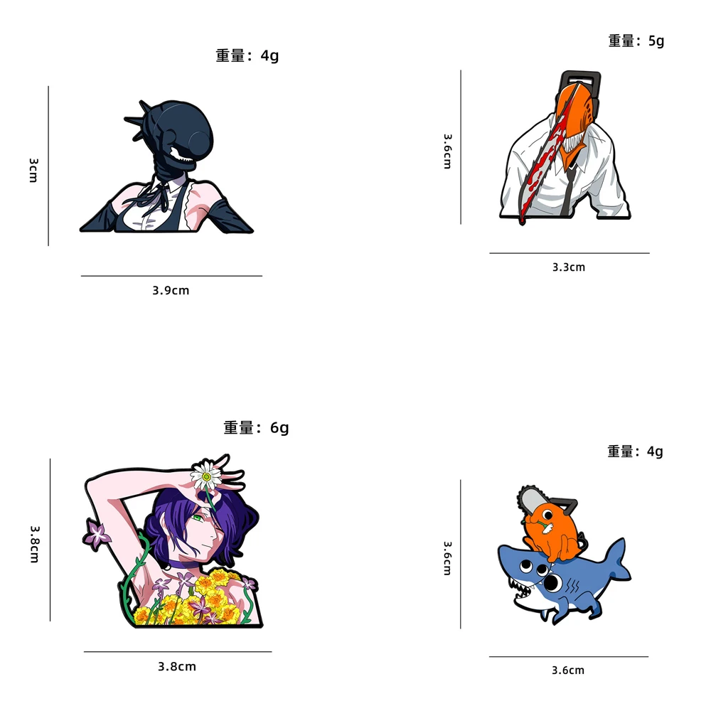 Set di 4 Spille Anime Chainsaw Man The Movie Reze Arc, Badge Cosplay di Hayakawa Aki, Spille in Metallo per Costumi e Accessori per Borse