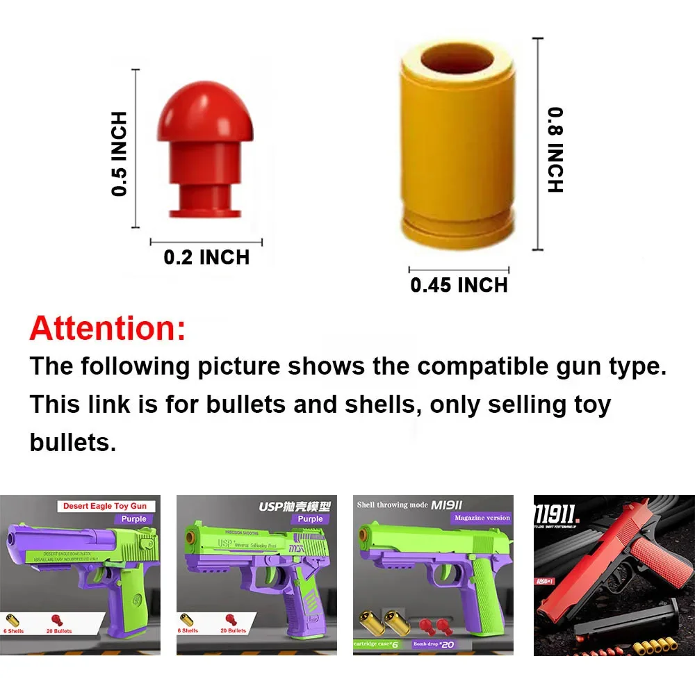 EVA Soft Bullet Foam Darts Compatible with M1911 SIG17 USP Toy Guns Simulation Ejection Toy Pistol Adult Child Toy Gun Accessory