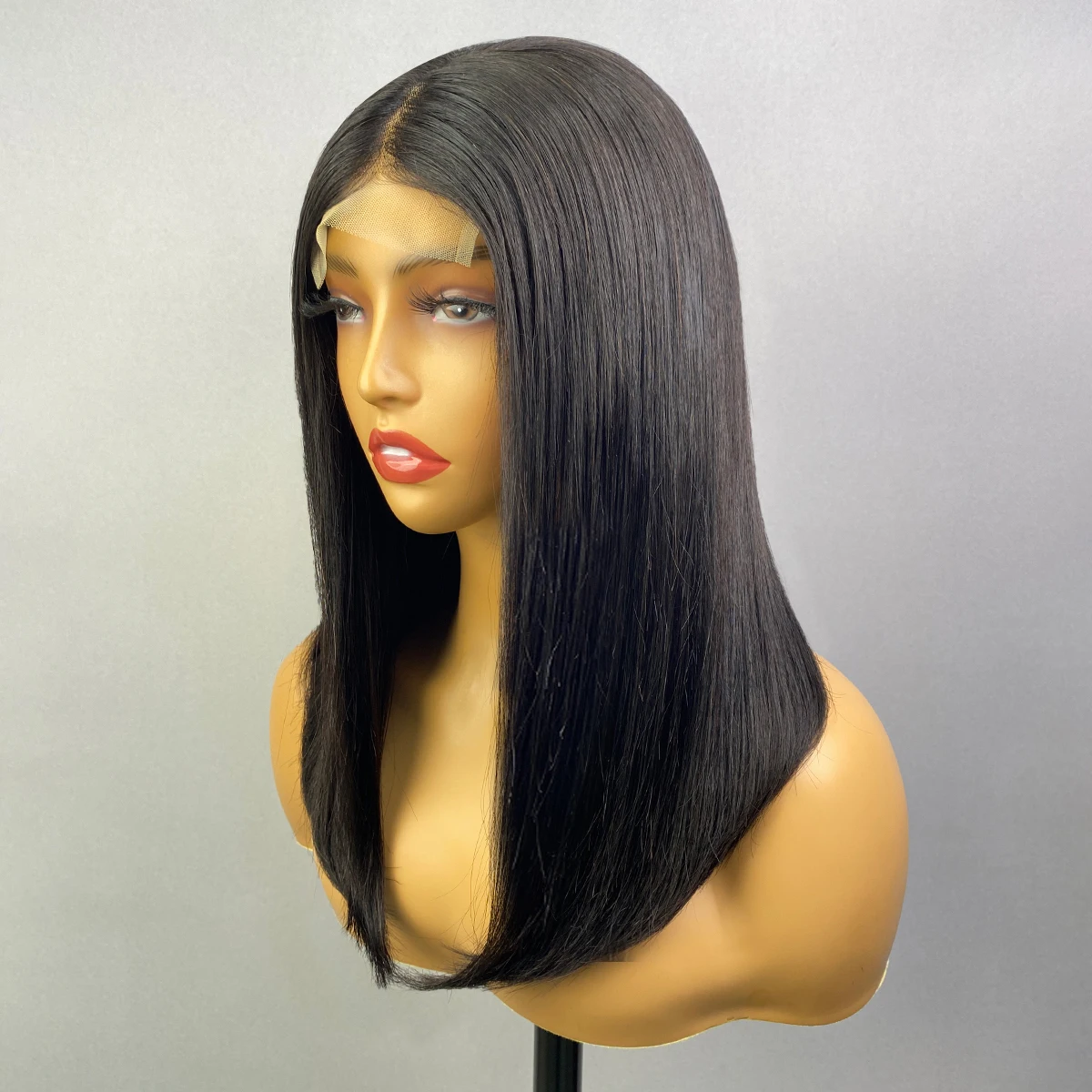 Miss Rola 2x6 Super Double Drawn Bob Lace Wigs 100% Human Hair Glueless Lace Closure Wigs Lace Frontal Straight Bob Wigs