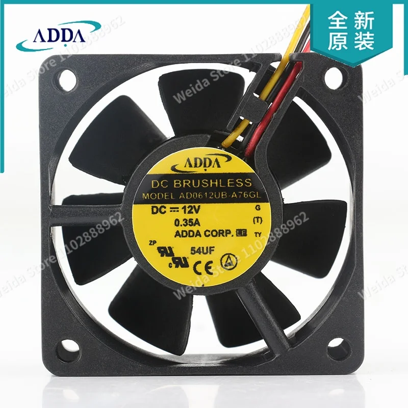 

Вентилятор охлаждения ADDA Original 5V 24V 48V AC EC 6025 6CM 60X60X25MM 3-проводной с шарикоподшипником, осевой, для инвертора AD0612UB-A76GL DC12V 0.35A