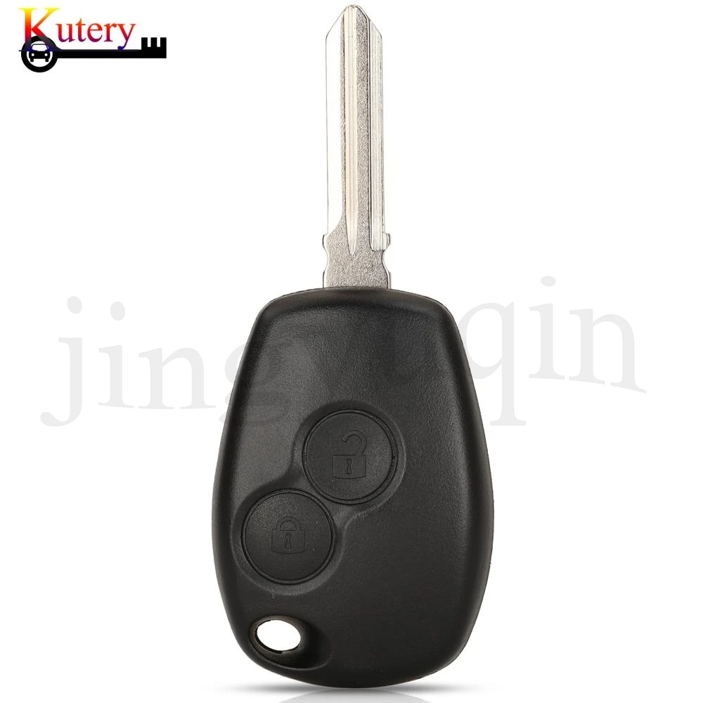 jingyuqin Remote Car Key Shell For Renault Megan Modus Clio Modus Kangoo Logan Sandero Duster 2Buttons With Uncut Key Blade