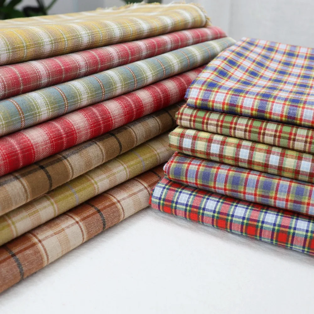 145x50cm Retro Yarn Dye Plaid Cotton Fabric Yarn-Dyed Making Men's and Women's Clothing  Kids' Shirts Pants Sewing Cloth