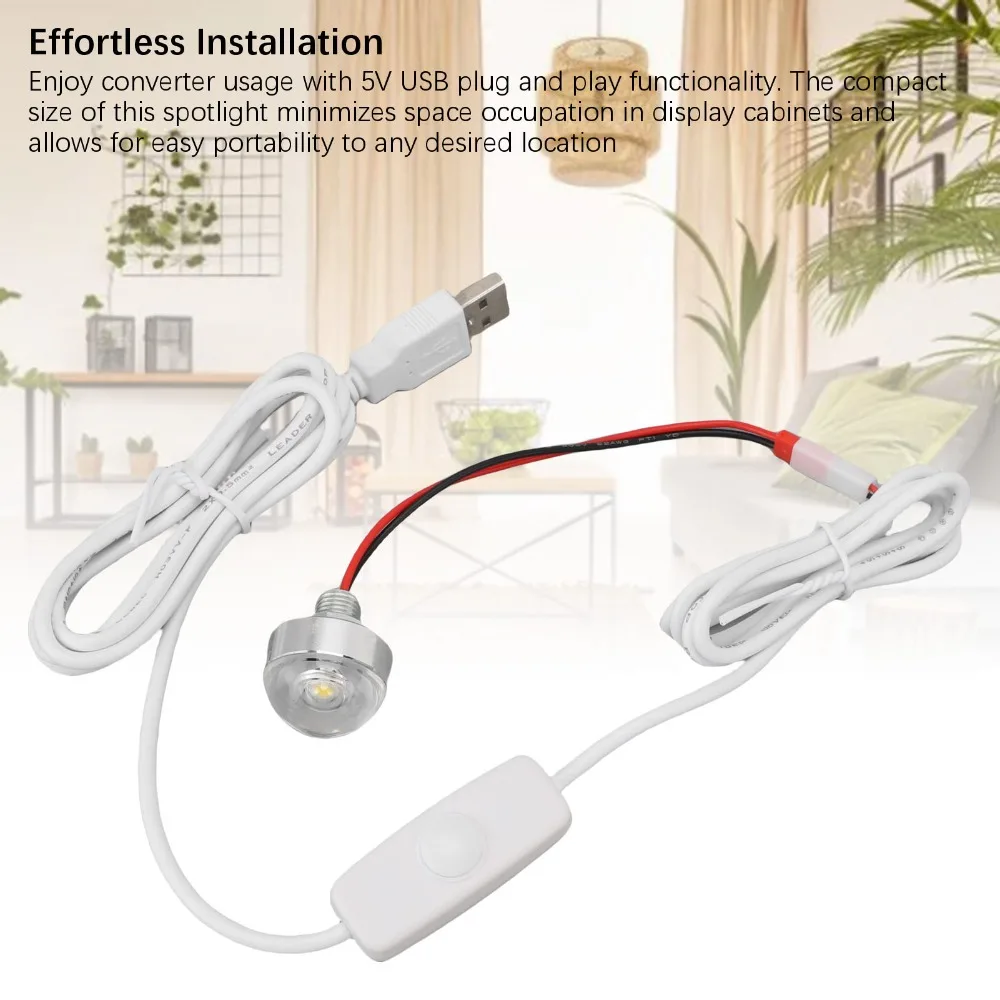 5V USB Powered LED Spotlight Stepless Dimming Dimmable Spotlight Neutral Light 4000K Aluminum Alloy Spot Light Jewelry Cabinet