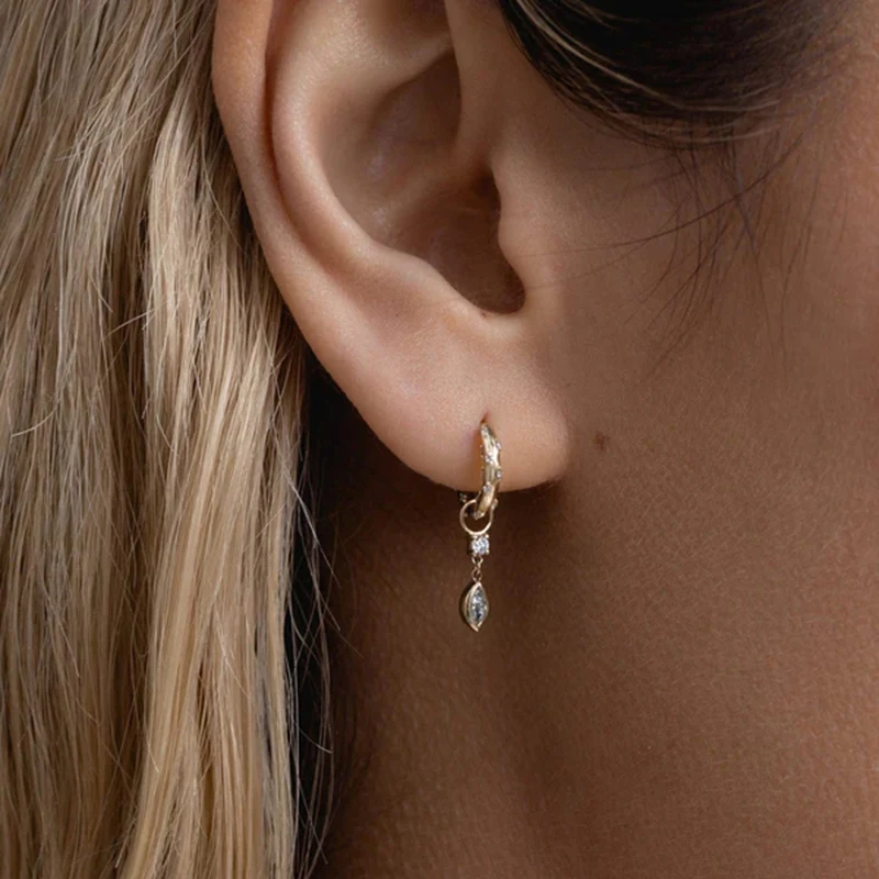 ROXI 925 Sterling Silver Water Drop Pendant Hoop Earrings For Women Summer Bohemian Beach Drop Dangle Earrings pendientes Plata