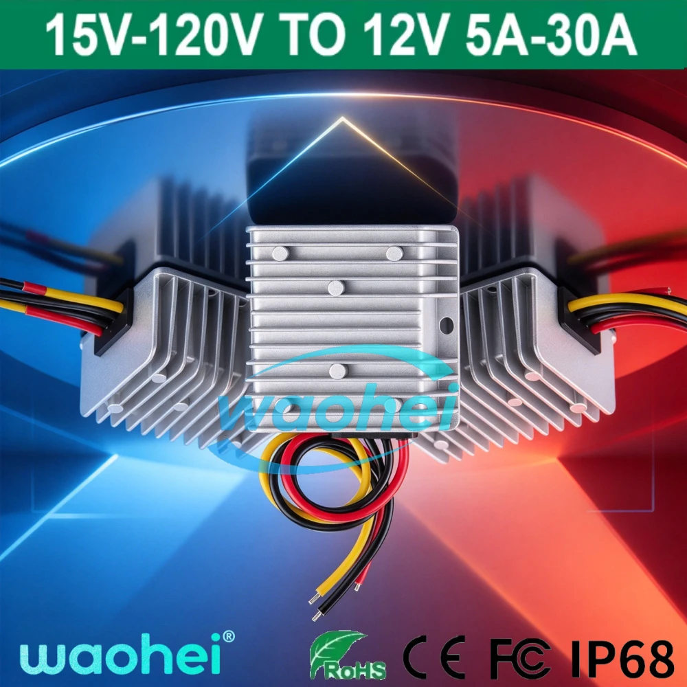 24V 48V 72V 84V 96V 100V To 12V 5A 10A 12A 15A 20A 30A Reliable Voltage Regulator DC DC Step Down Converter Buck Module for Cars