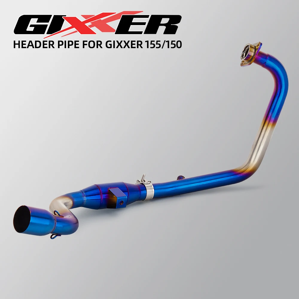 Para SUZUKI GIXXER155 GIXXER 155 150 SF155 sistema de escape de motocicleta modificar tubo de enlace frontal interfaz inoxidable 51mm tubo deslizante