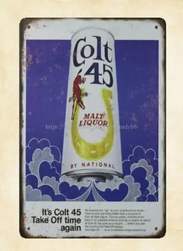 home decor bar club shop Colt 45 MALT LIQUOR metal tin sign