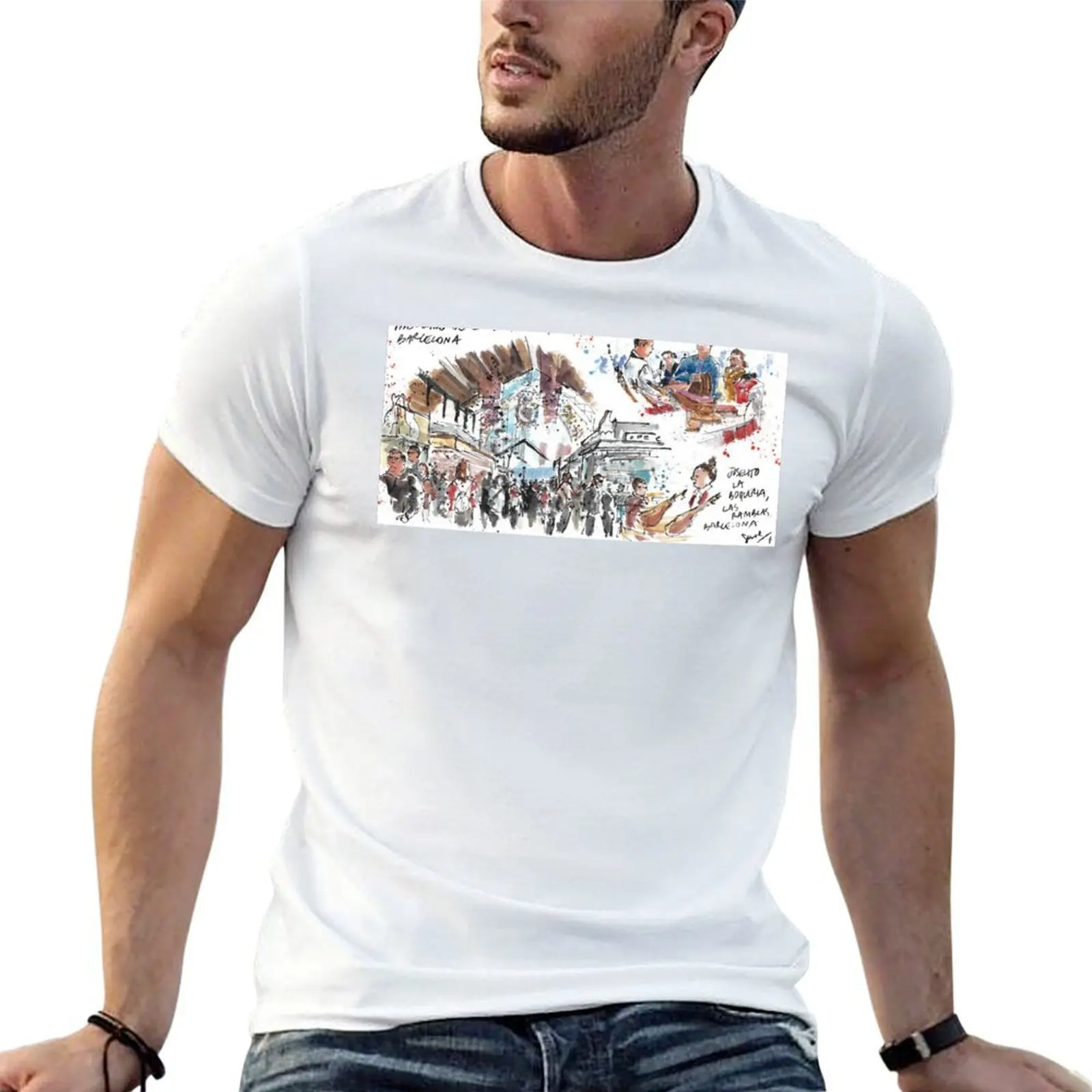 Camiseta Mercado y Joselito Montage, camiseta de diseñador para hombre, camiseta personalizada para hombre, camiseta de lujo